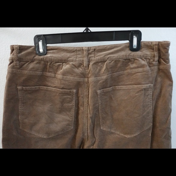 Paige Anessa Patch Pocket Wide Leg Corduroy Pants BROWN - Picture 7 of 8